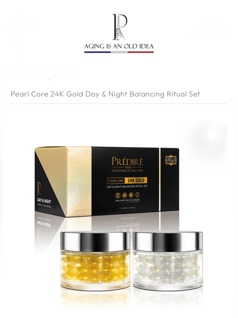 Prédiré Pearl Core 24K Gold Day & Night Balancing Ritual Set – Gold & White